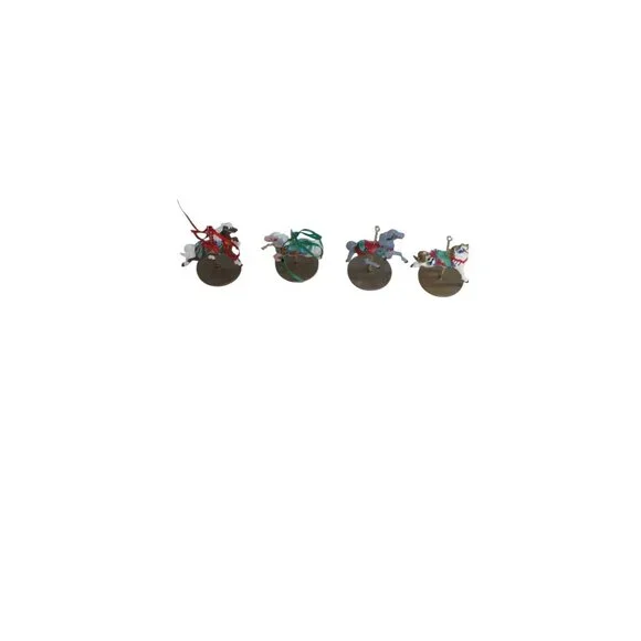 4 Hallmark Christmas Carousel Horse Lot Ornaments Snow, Holly, Star, Ginger 1989 - Picture 2 of 11